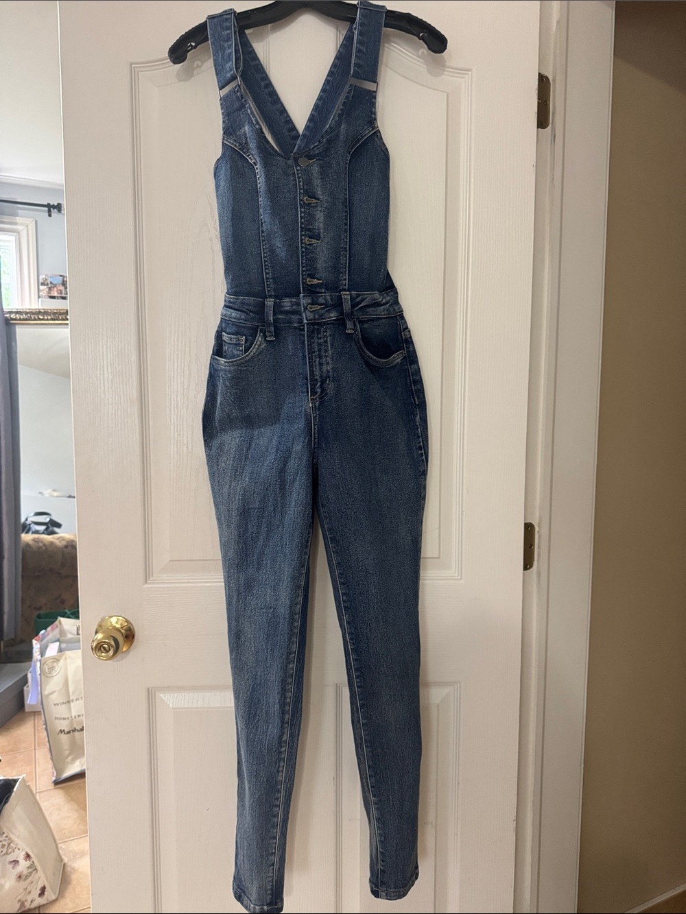 VENUS Blue Denim Overall Jumpsuit